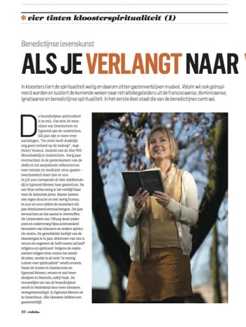 Benedictijnse levenskunst - Volzin - mei 2013 - Yvonne Nieuwenhuijs